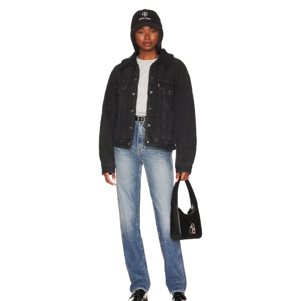Levi's 90s Trucker Sherpa Denim Jacket Black Small